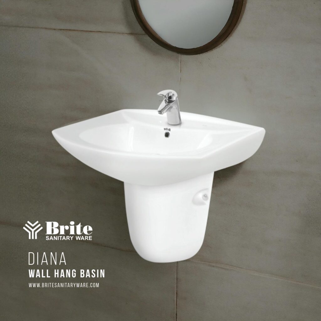 Diana One Piece Wall Hang Basin By Brite Sanitary Ware