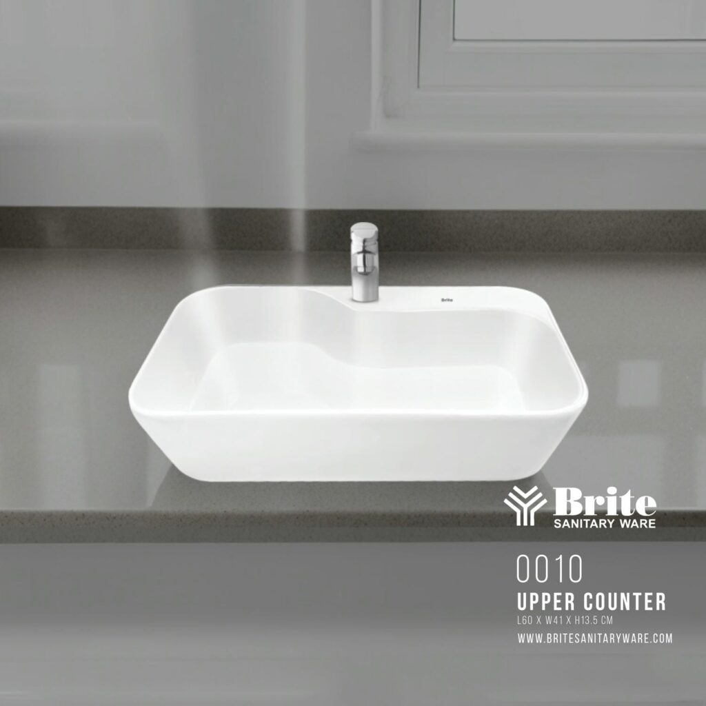 0010 Upper Counter Basin Sink by Brite Sanitray Ware