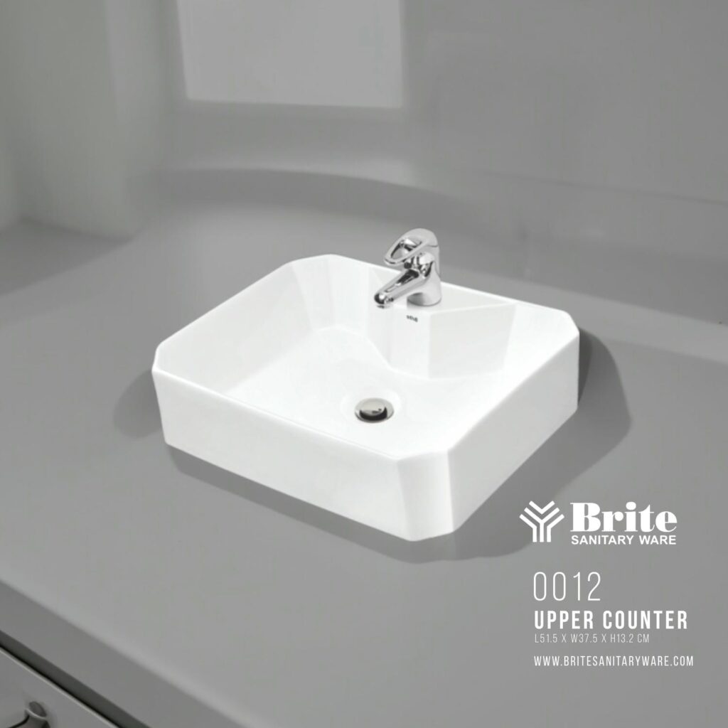 0012 Upper Counter Basin Sink by Brite Sanitary Ware