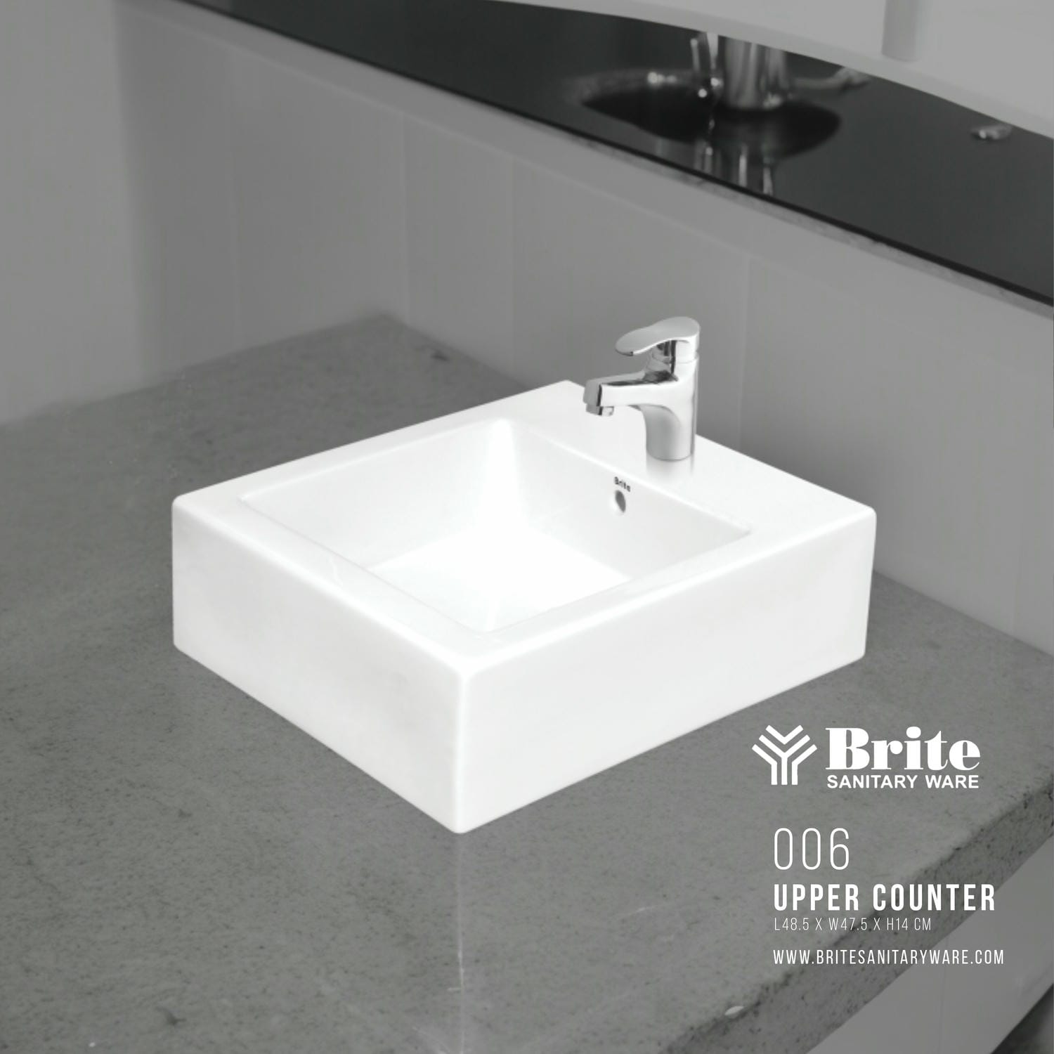 006 Upper Counter Basin Sink by Brite Sanitary Ware