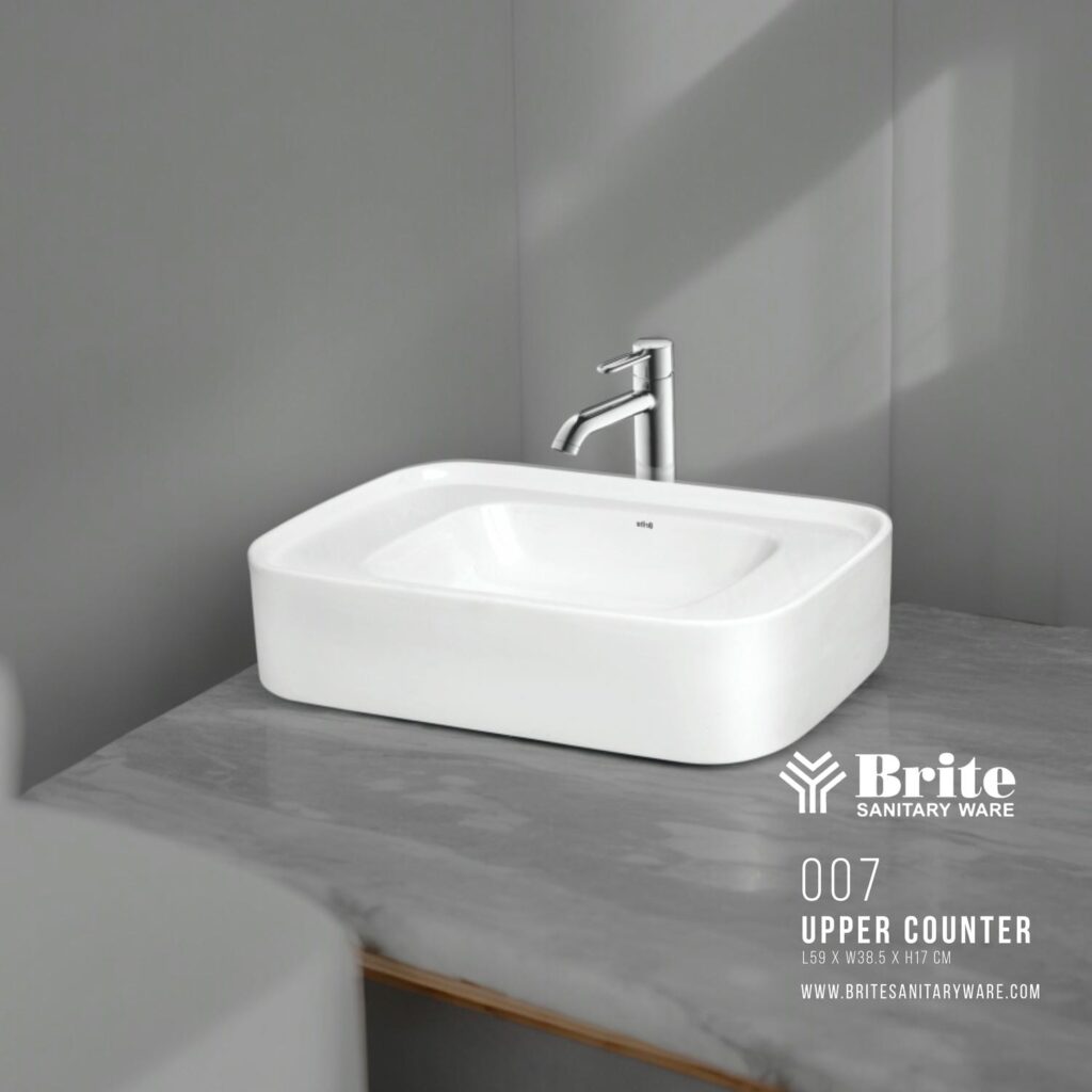 007 Upper Counter Basin Sink by Brite Sanitary Ware