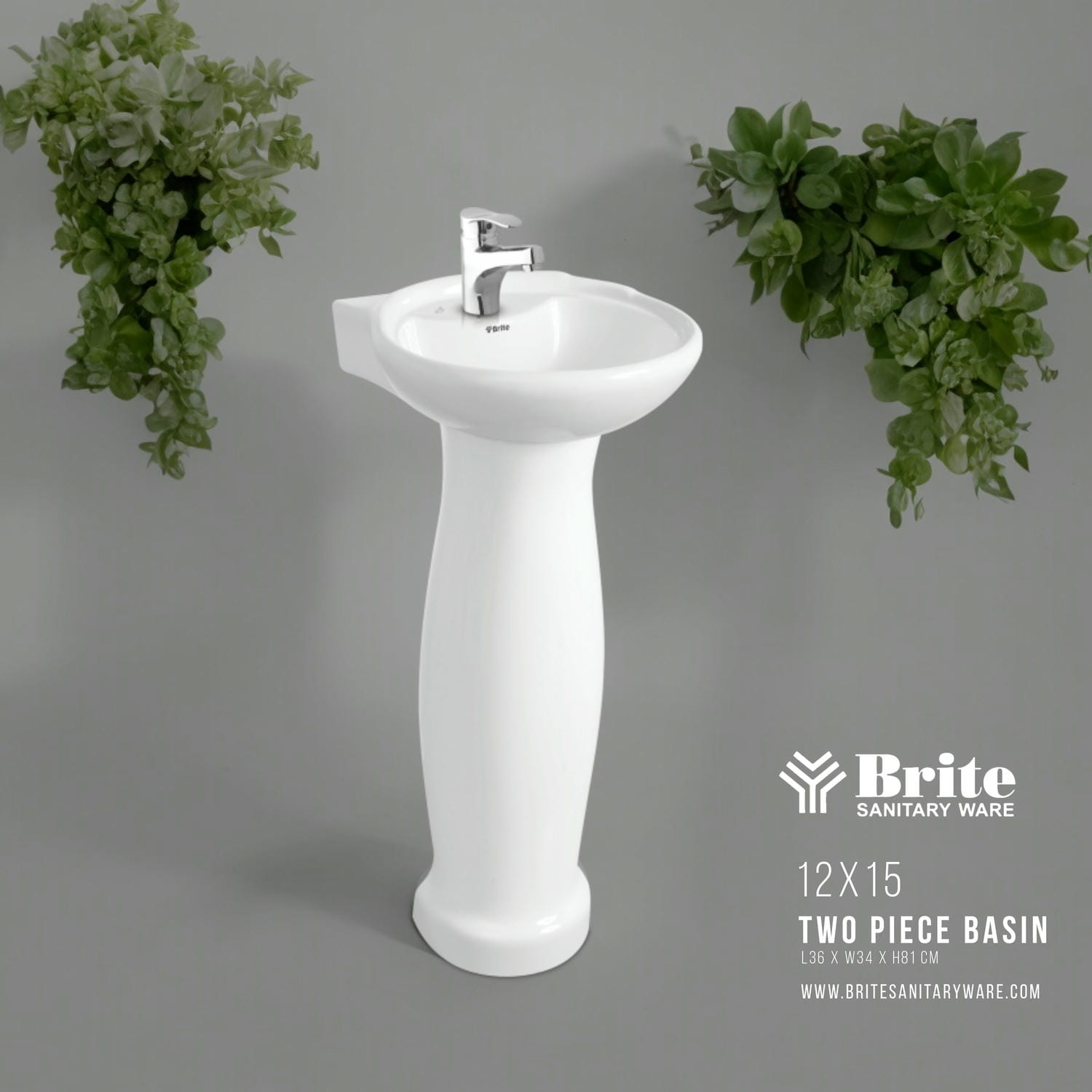12 x 15 Two Piece Basin by Brite Sanitary Ware