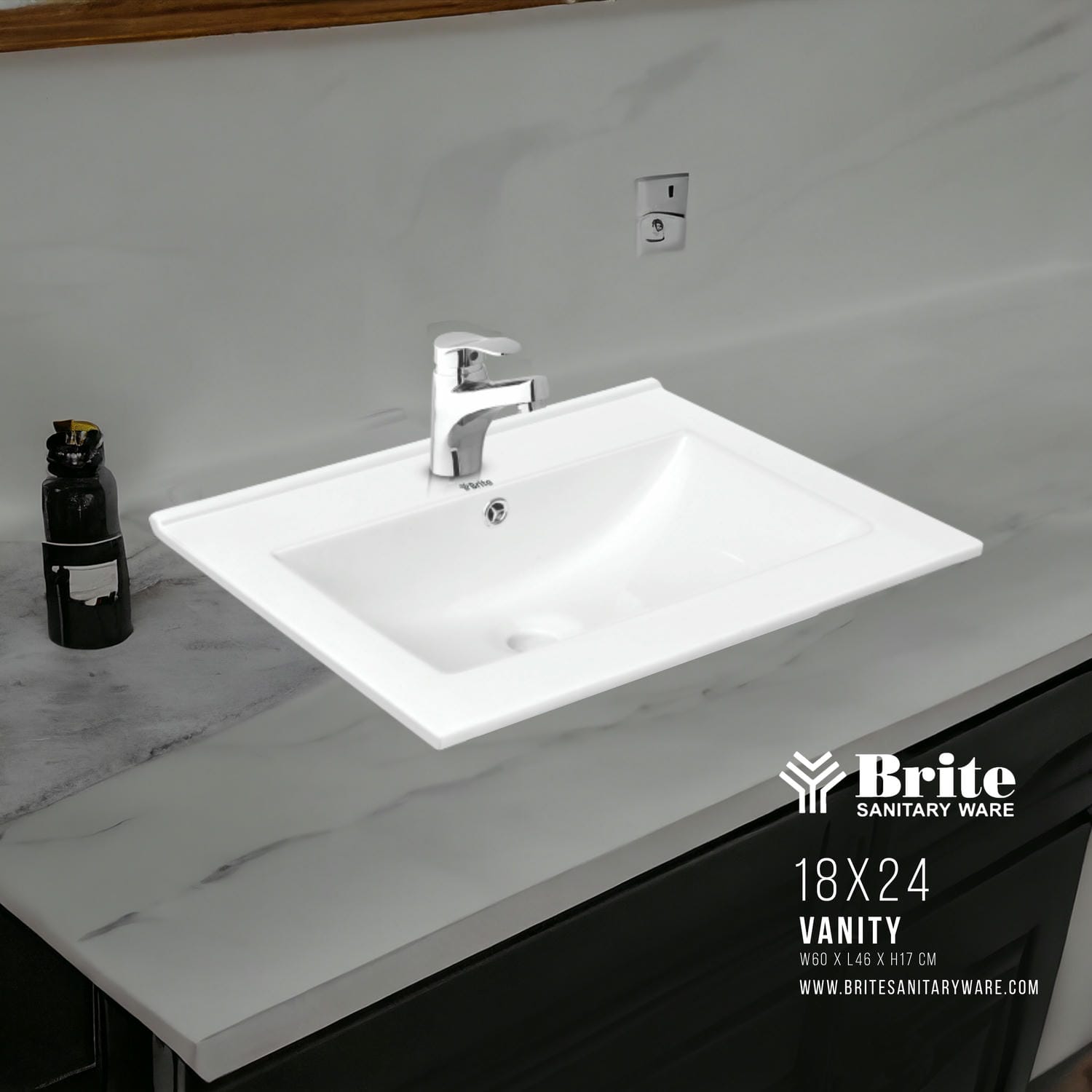18 x 24 Under Counter Vanity by Brite Sanitary Ware