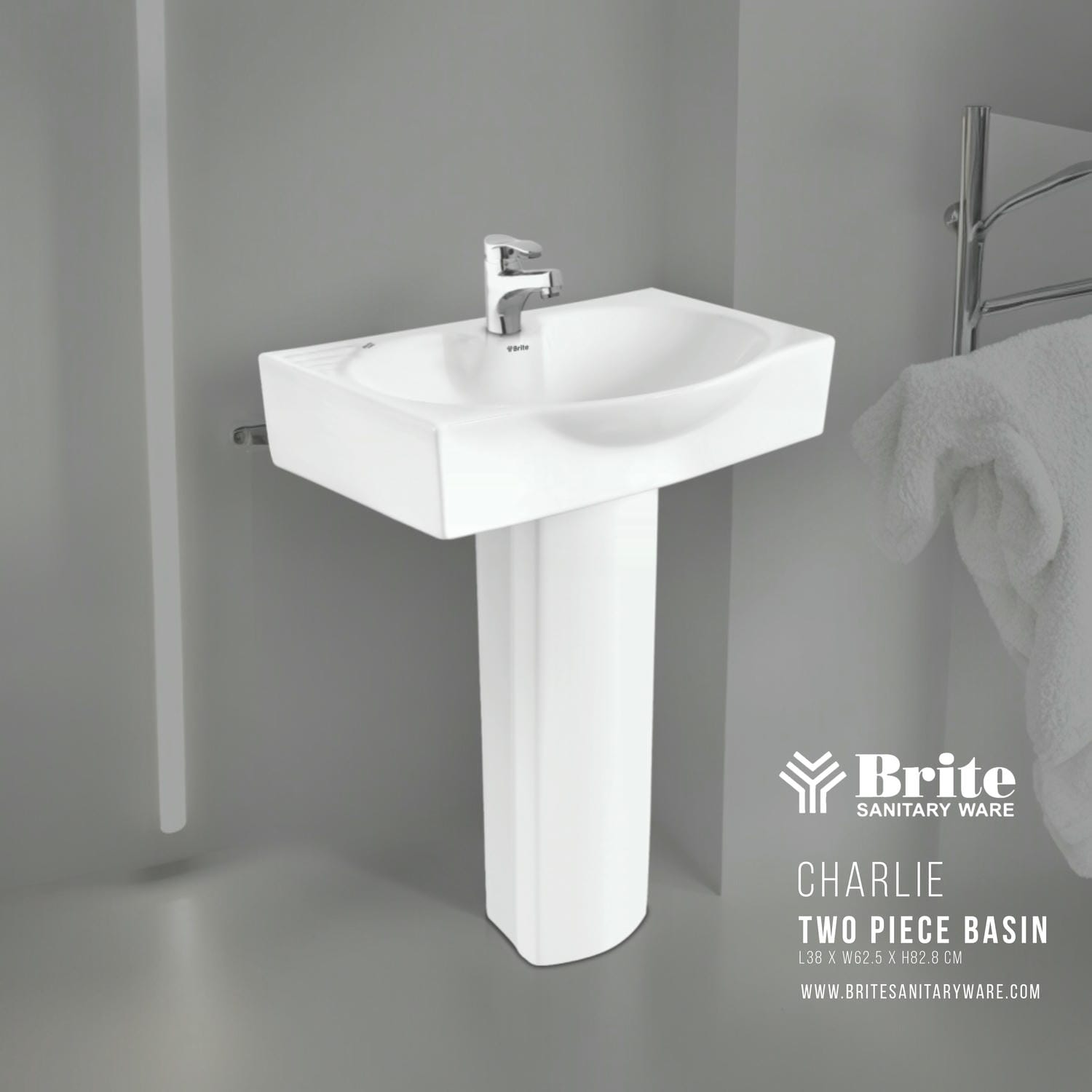 Charlie Two Piece Basin by Brite Sanitary Ware