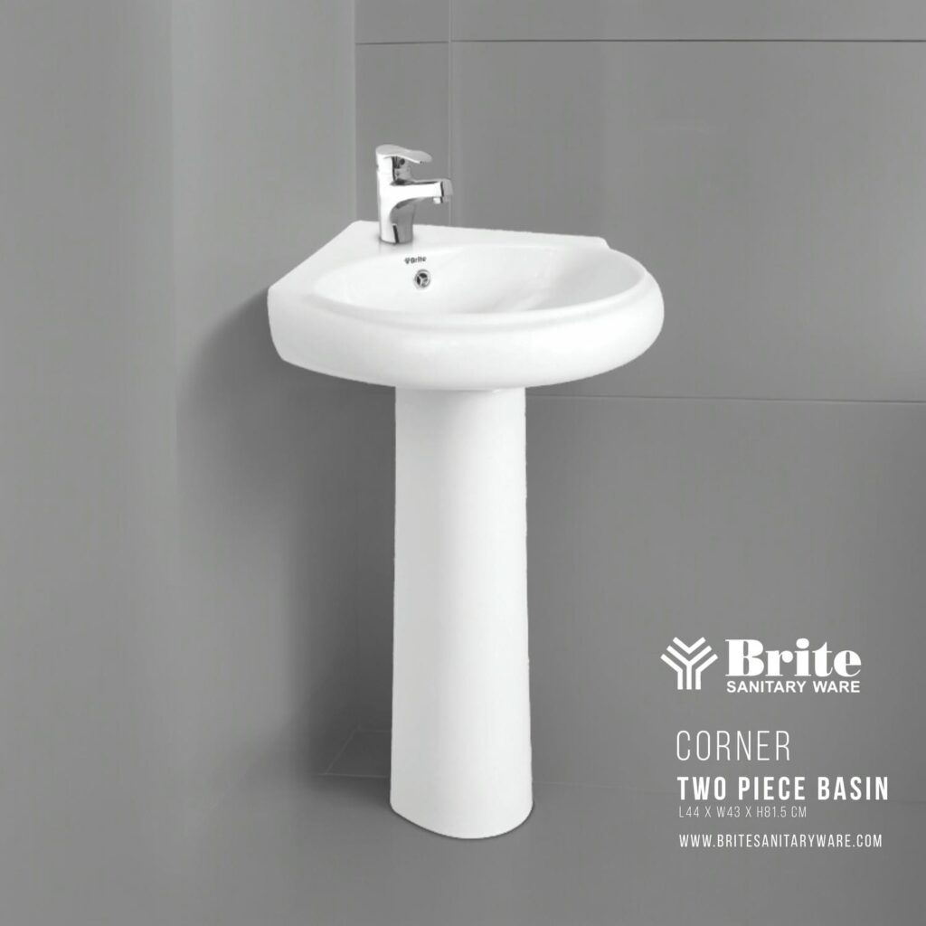 Corner Two Piece Basin by Brite Sanitary Ware