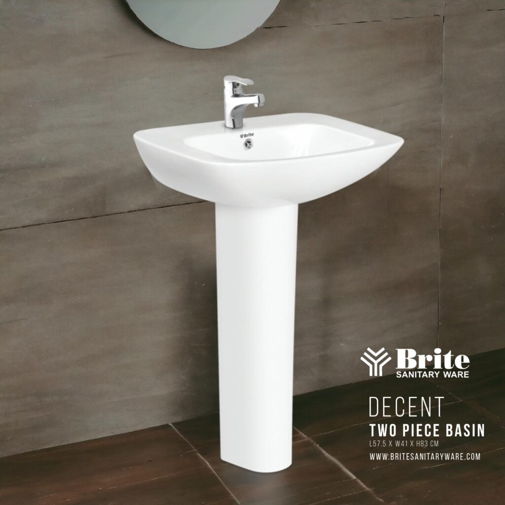 Decent Two Piece Basin by Brite Sanitary Ware